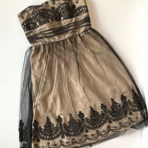 David’s Bridal strapless formal dress